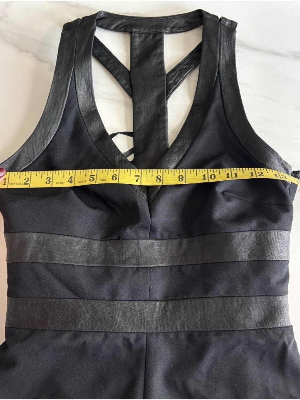 bebe Black Sleeveless Dress with Leather Trim Black Gothic size XS - Picture 9 of 10